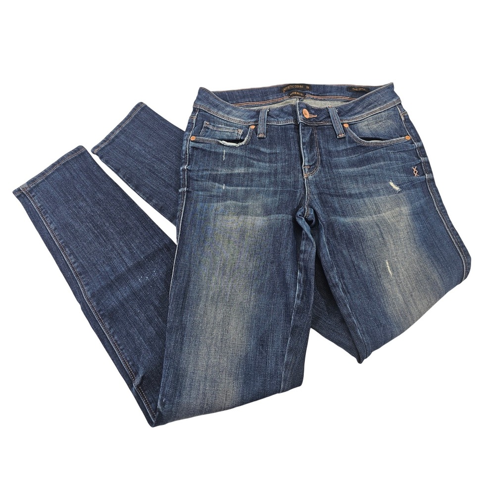 Genetic Denim The Shya Skinny Jeans Womens 26 Blue Old Soul Distressed Made USA
